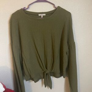 Olive Green Long Sleeve Top